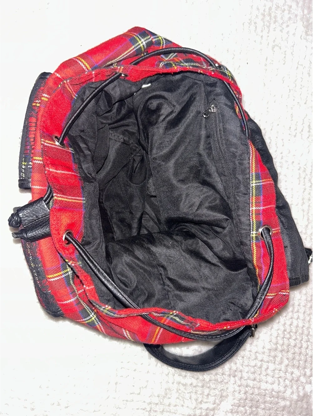 Red & Black Plaid Backpack